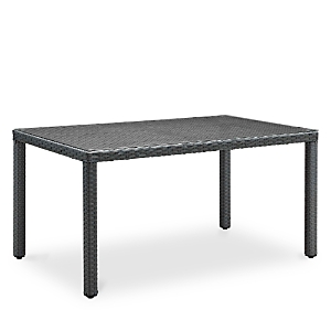 Modway Sojourn Outdoor Patio Rattan Dining Table In Chocolate