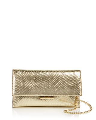 metallic leather clutch