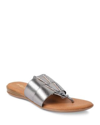 Andre Assous - Women's Elise Featherweights™ Elastic & Embossed Leather Slide Sandals