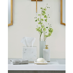 Sferra Pietra Marble Soap Dispenser In White/gold