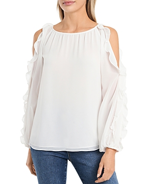 1.STATE COLD SHOULDER RUFFLE SLEEVE BLOUSE,8150134