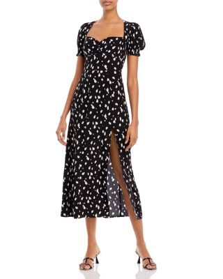 bardot millie spot print midi dress