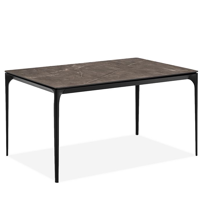 Shop Calligaris Silhouette Extendable Dining Table In Matte Black/ceramic Bronze