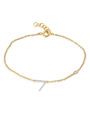 Zoe Lev 14k Yellow Gold Diamond Initial & Bezel Bracelet In V/gold