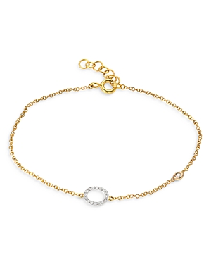 Zoe Lev 14k Yellow Gold Diamond Initial & Bezel Bracelet In O/gold