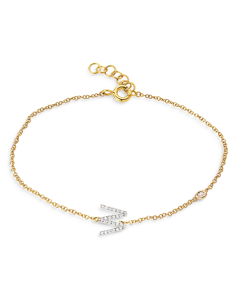 Zoe Lev 14K Yellow Gold Diamond Initial & Bezel Bracelet · OS
