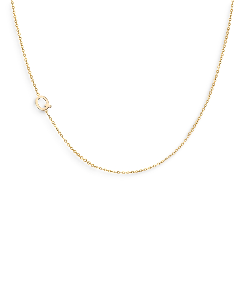 Zoe Lev 14k Yellow Gold Asymmetrical Initial Pendant Necklace, 18l In Q/gold