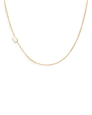 Zoe Lev 14k Yellow Gold Asymmetrical Initial Pendant Necklace, 18l In U/gold