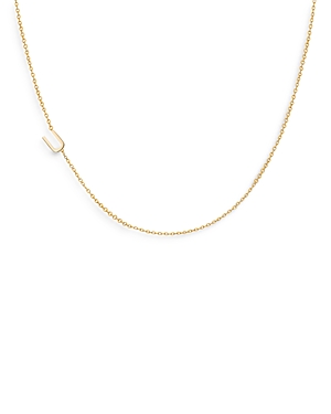 Zoe Lev 14k Yellow Gold Asymmetrical Initial Pendant Necklace, 18l In U/gold