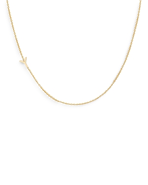 Zoe Lev 14k Yellow Gold Asymmetrical Initial Pendant Necklace, 18l In Y/gold