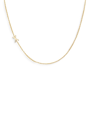 Zoe Lev 14k Yellow Gold Asymmetrical Initial Pendant Necklace, 18l In X/gold
