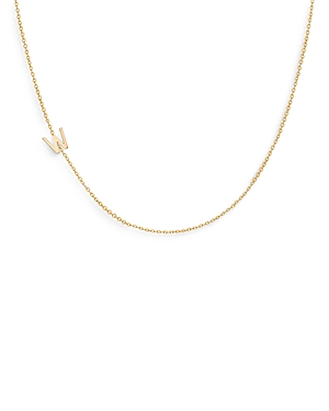 Zoe Lev 14k Yellow Gold Asymmetrical Initial Pendant Necklace, 18l In W/gold