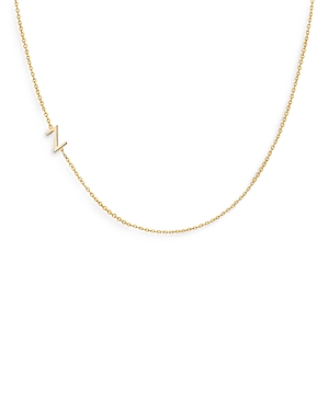 Zoe Lev 14K Yellow Gold Asymmetrical Initial Pendant Necklace, 18L