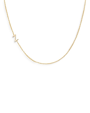 Zoe Lev 14k Yellow Gold Asymmetrical Initial Pendant Necklace, 18l In Z/gold