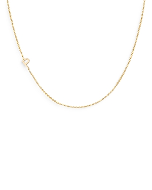 Zoe Lev 14k Yellow Gold Asymmetrical Initial Pendant Necklace, 18l In P/gold