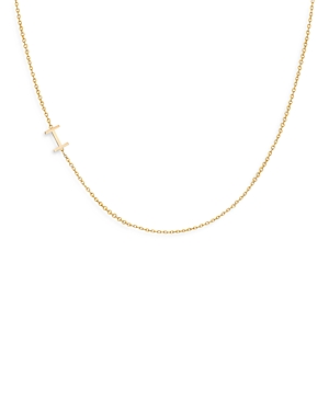 Zoe Lev 14k Yellow Gold Asymmetrical Initial Pendant Necklace, 18l In I/gold