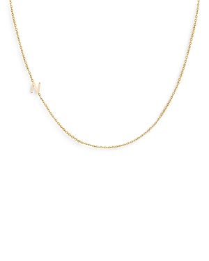 Zoe Lev 14k Yellow Gold Asymmetrical Initial Pendant Necklace, 18l In Z/gold