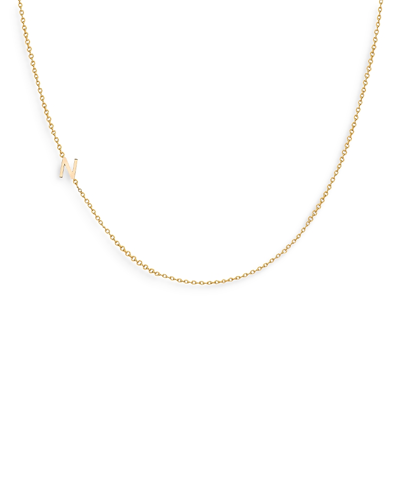 Zoe Lev 14k Yellow Gold Asymmetrical Initial Pendant Necklace, 18l In N/gold