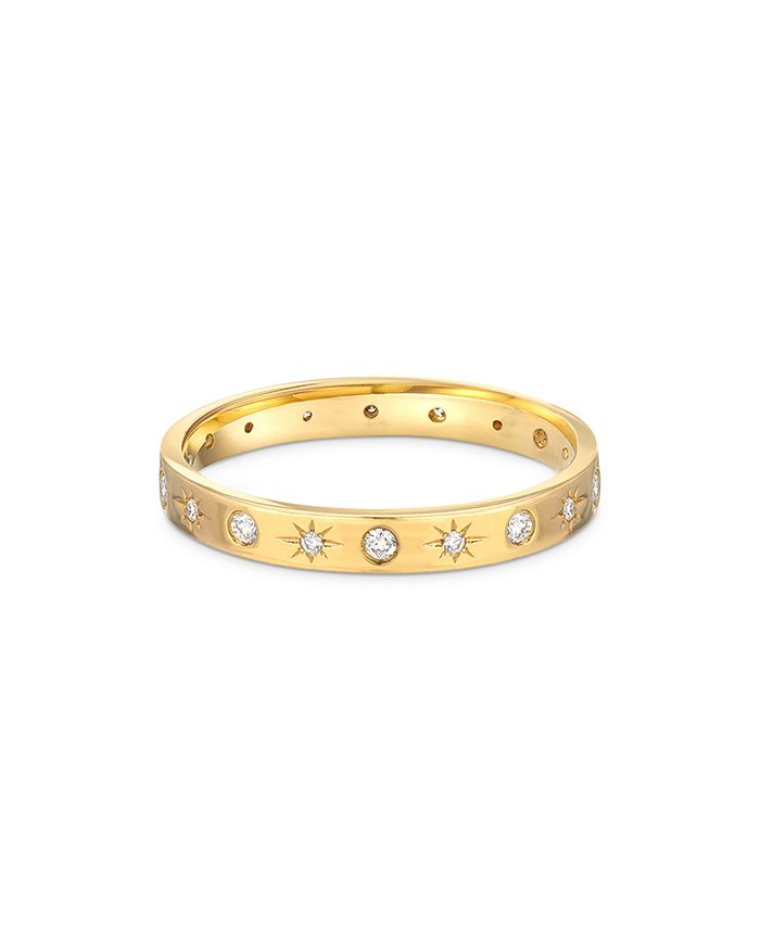 Shop Zoe Lev 14k Yellow Gold Diamond Starburst Ring