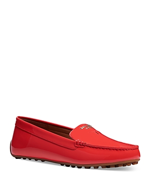 Kate Spade Deck Suede Driver Loafers In Coral Rose