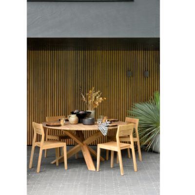 Teak Circle Outdoor Dining Table, Large - 64&amp;quot;