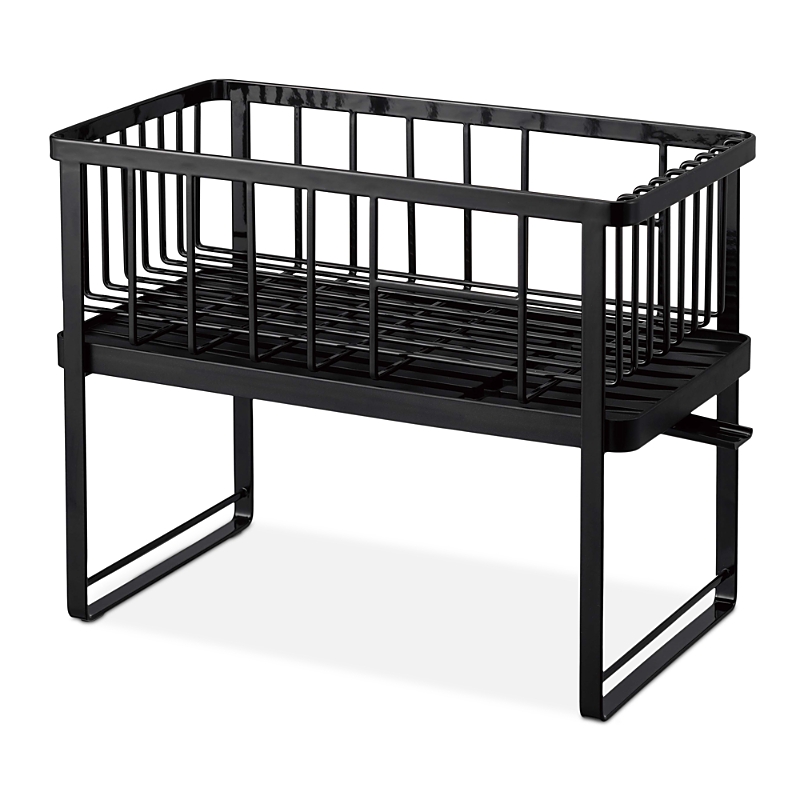 Yamazaki Tower 2 Level Dish Drainer Rack In Black