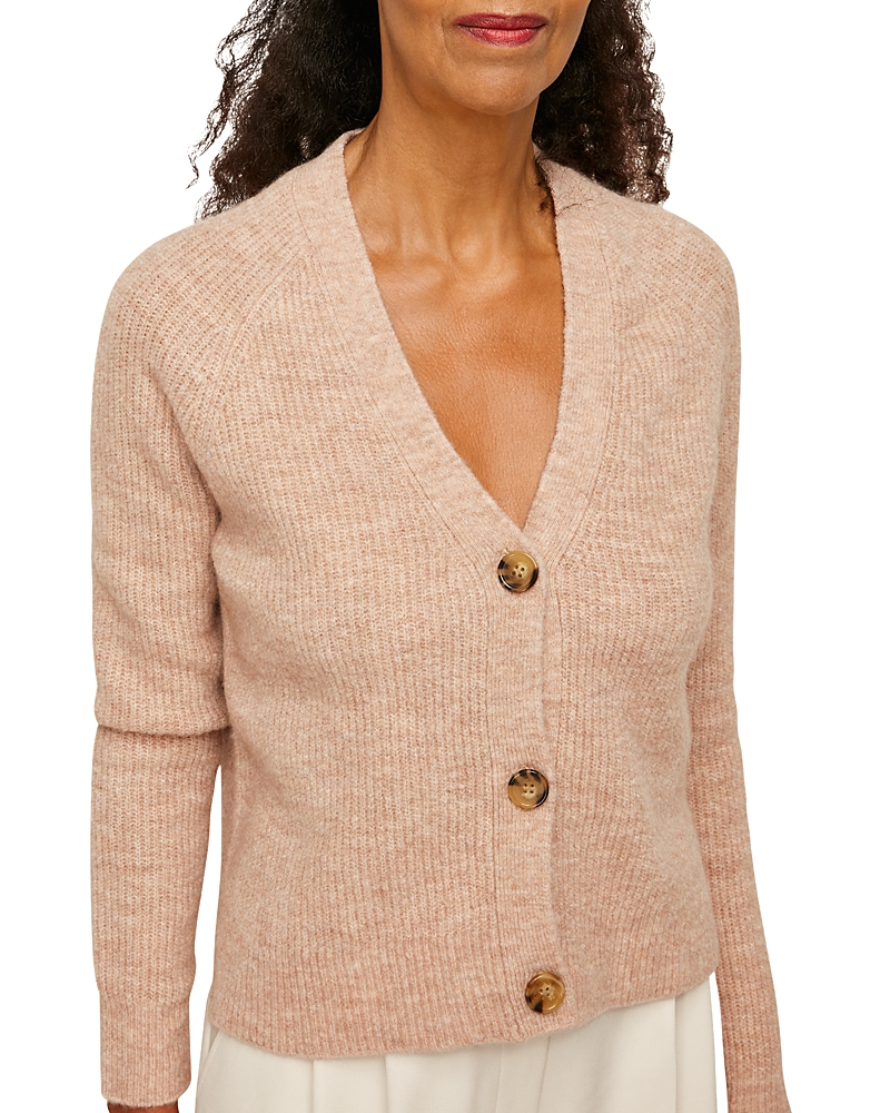 Whistles Rib Textured Wool Mix Cardigan