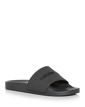 Balenciaga Men's Pool Slide Sandals In Noir/noir