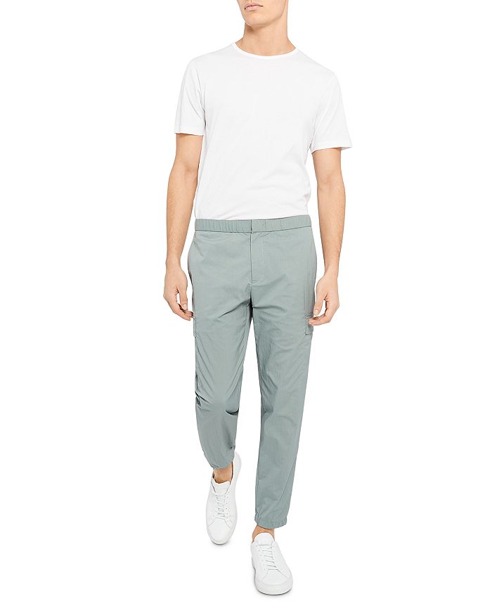 theory セオリー　Kelso Zaine Backelastic Pant Theory Zaine Kelso Pique Slim Straight Pants In Steel Green