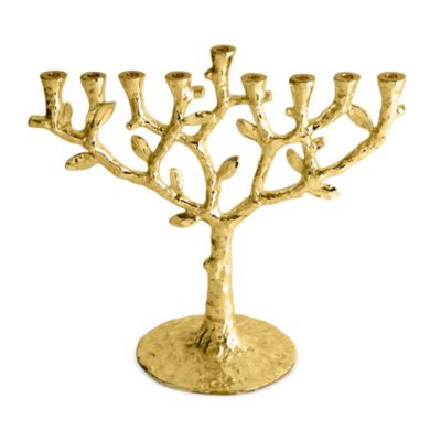 Tree of Life Menorah Gold
