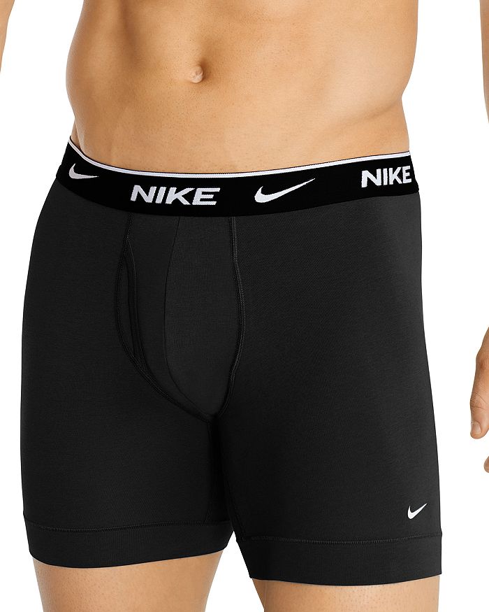 Nike Dri-fit Essential 3-pack Stretch Cotton Boxer Briefs In White/grey Heather/black