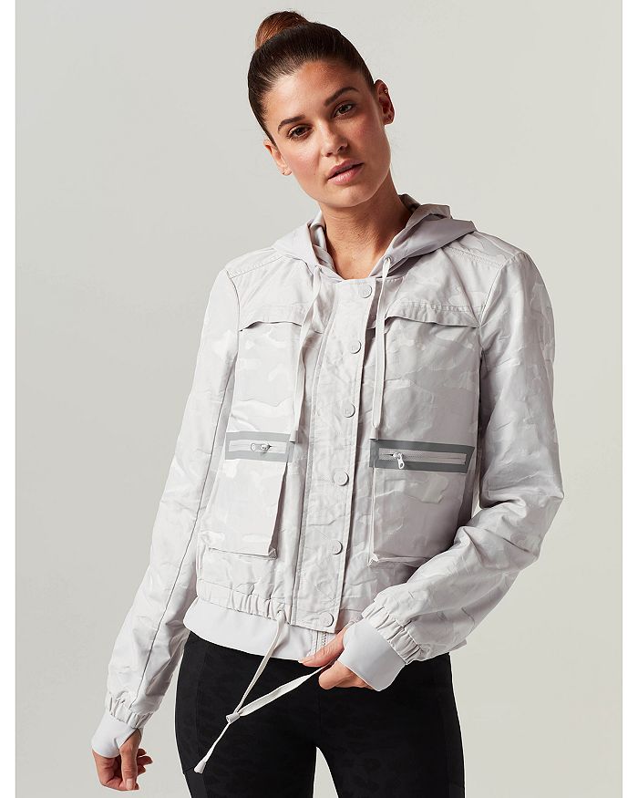 Blanc Noir Skyfall Camo-print Aviator Jacket In New Grey Camo