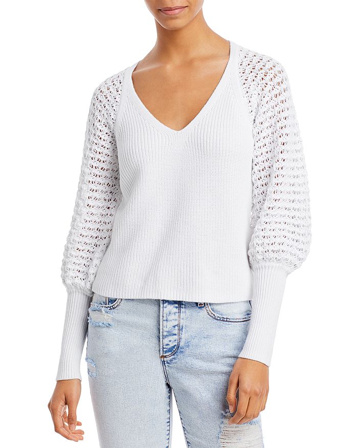 AQUA Blouson Sleeve Ribbed Sweater - 100% Exclusive | Bloomingdale's