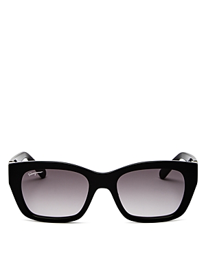 Ferragamo Rectangular Bio-injected Plastic Sunglasses In Black /gray Gradient