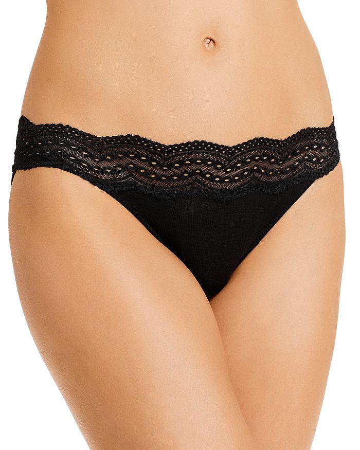 Cosabella Ceylon Lace Trim Low Rise Bikini In Black
