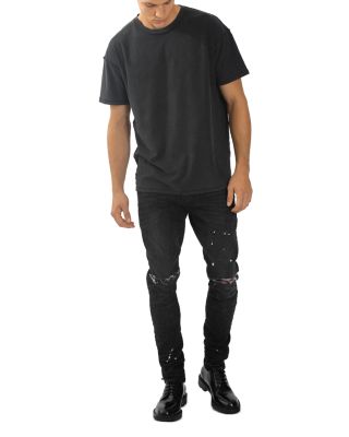 P001-BOS Slim Fit Jeans in Black Over Spray 