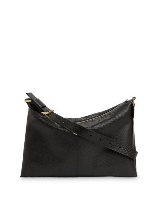 All Saints Edbury Black Snake selling Effect Leather Shoulder Bag