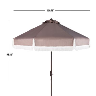 Fabia Fringe 9 Ft Crank Umbrella