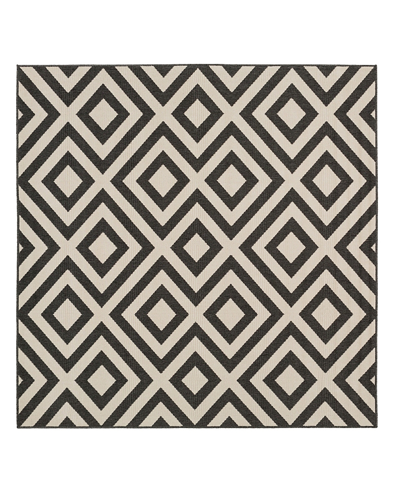 Surya Alfresco Alf-i Square Area Rug, 8'10 X 8'10 In Black