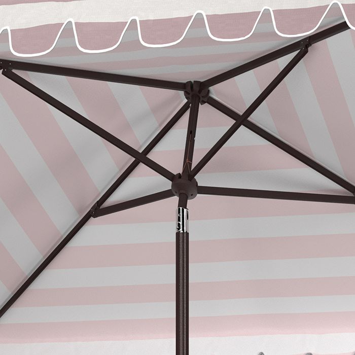 Shop Safavieh Vienna 7.5 Ft Crank Square Umbrella In Gray/white