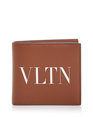 Valentino Garavani Logo Print Leather Bifold Wallet In Cuir/bianco