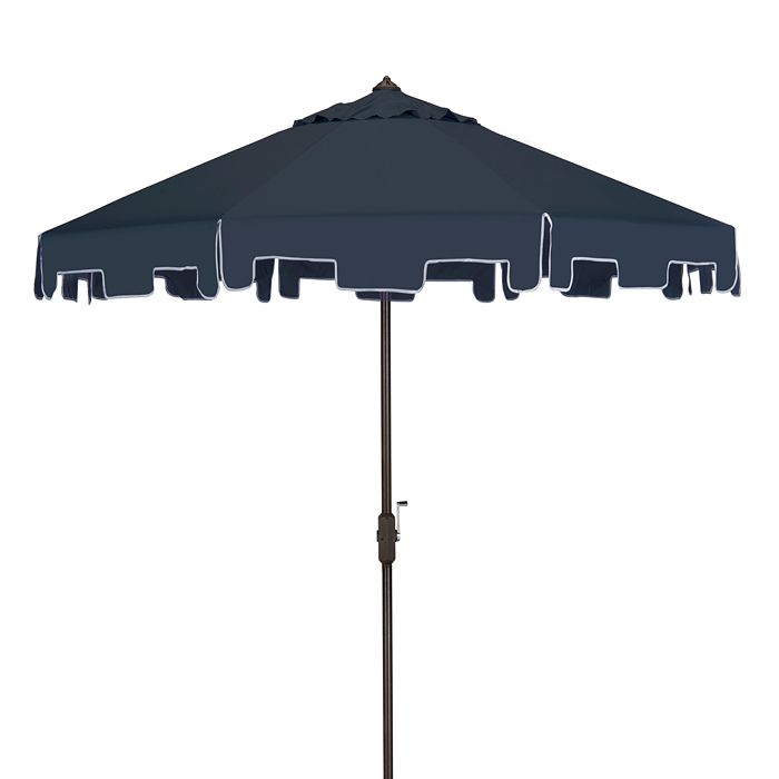 Shop Safavieh Zimmerman 9 Ft Crank Market Umbrella In Navy