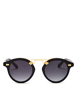 Krewe Unisex Round Sunglasses, 63mm In Black + Shadow    /gray Gradient