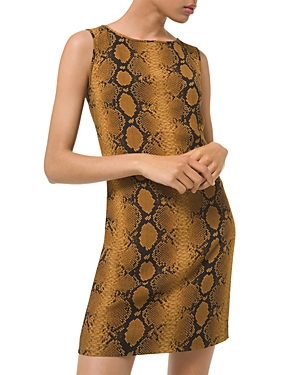 Michael Michael Kors Python Print Silk Sheath Dress