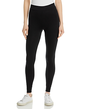Majestic Soft Touch Flat-edge Leggings In Noir