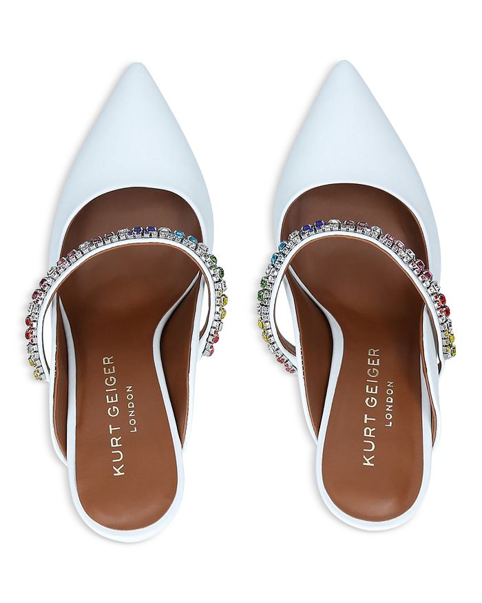 duke crystal strap pointed toe mule