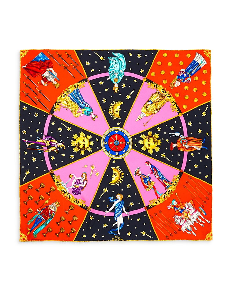 Echo In The Cards Silk Scarf In Multi
