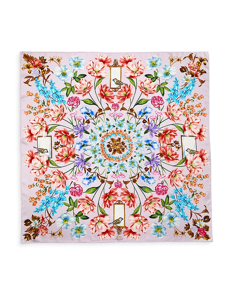 Echo Flourish Floral Silk Scarf In Pale Lilac