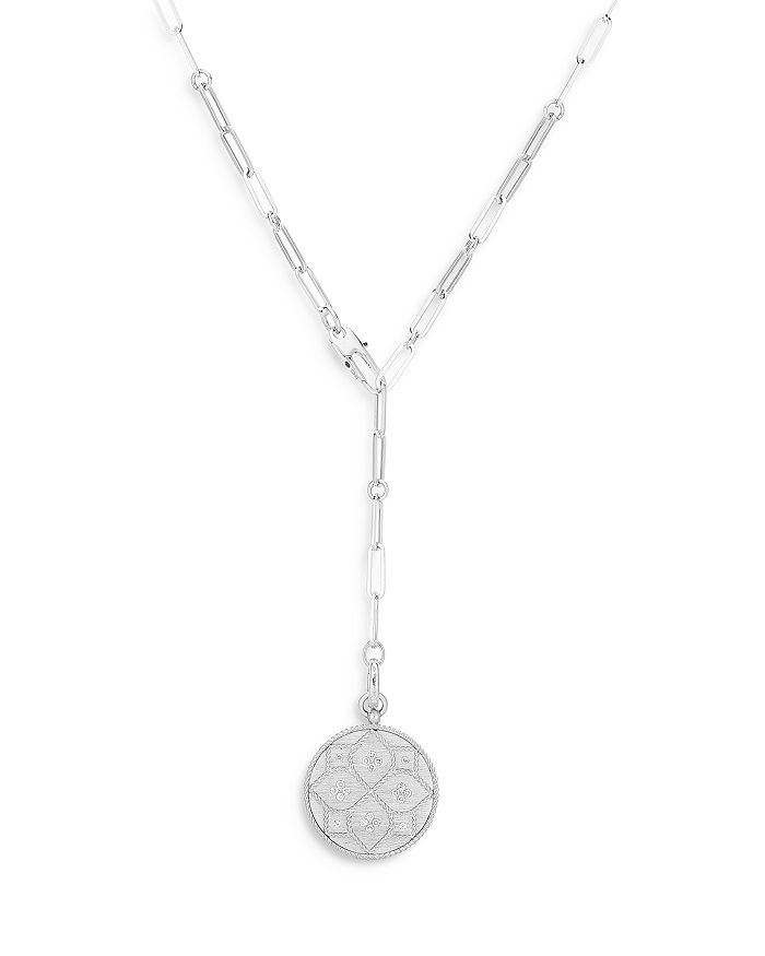 Roberto Coin 18k White Gold Venetian Princess Diamond Lariat Necklace, 19