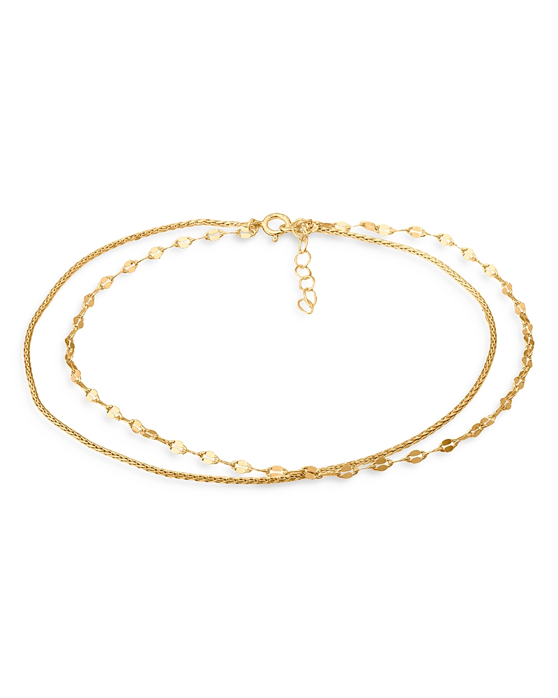 Aqua Double-row Twist Chain Anklet- 100% Exclusive In Gold